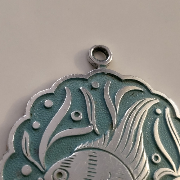5for$25🥰 VINTAGE stainless Steel Made In Germany Fish Enamel Large Pendant - Picture 3 of 5